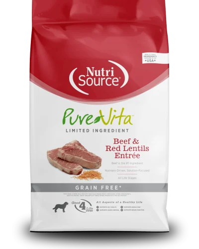 NutriSource Perro - Plato principal de carne y lentejas rojas