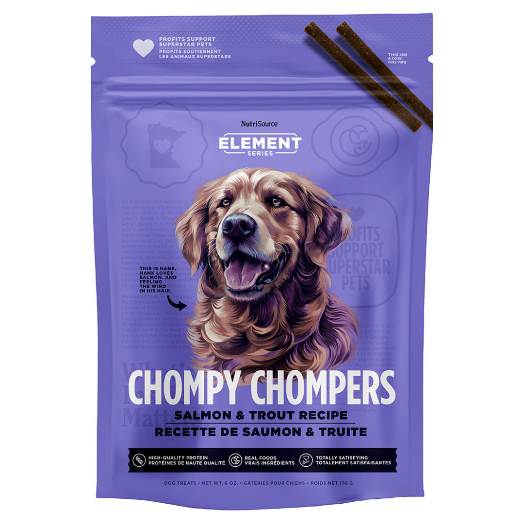 NutriSource - Chompy Chompers de salmón y trucha