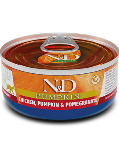 N&D -  Lata para Gato Adulto de Pollo, Calabaza y Granada