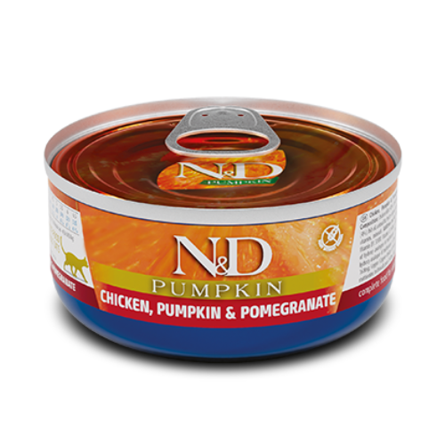 N&D -  Lata para Gato Adulto de Pollo, Calabaza y Granada