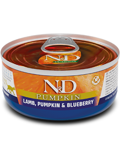 N&D -  Lata para Gato Adulto de Cordero, Calabaza y Arándanos