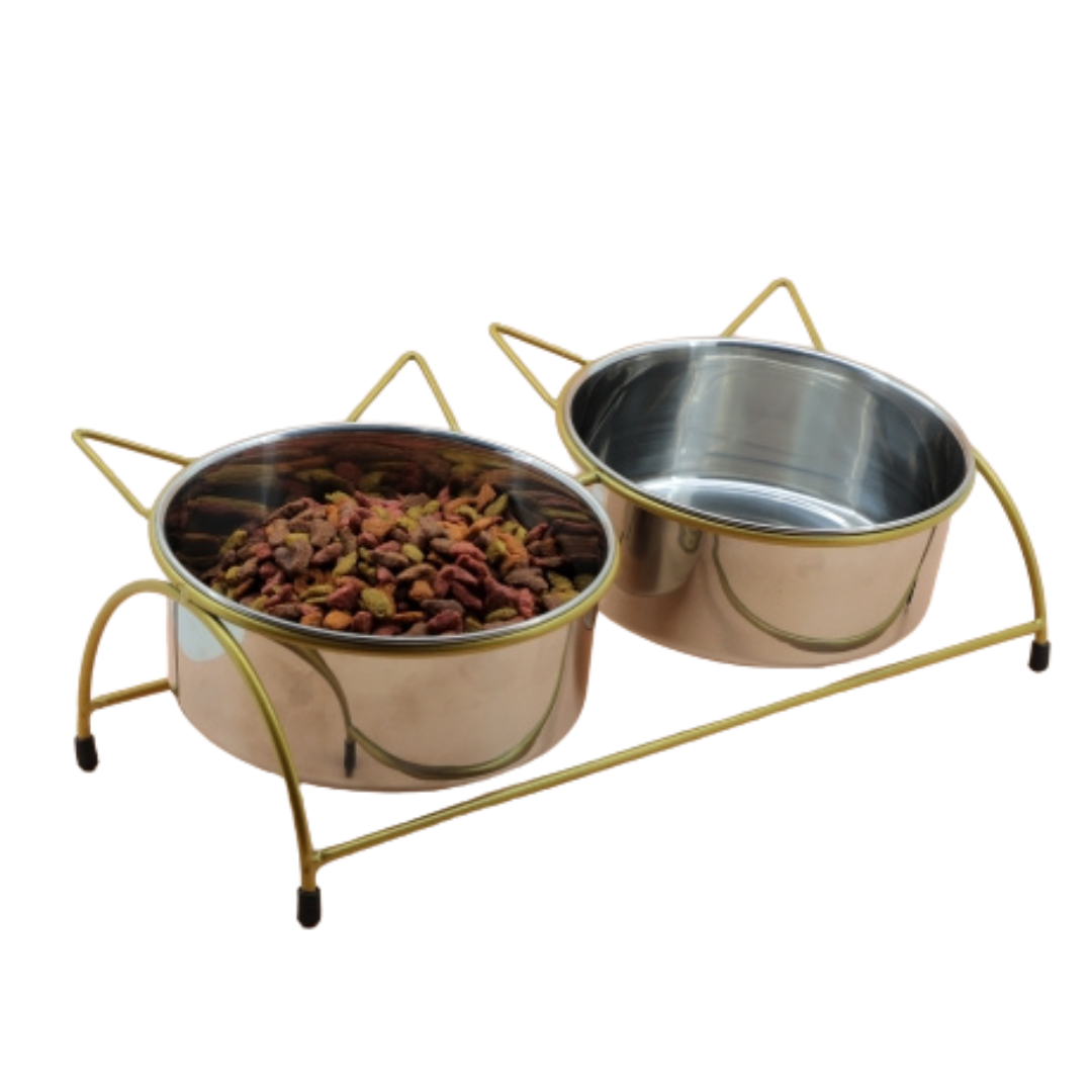 Soporte Doble con Platos de metal